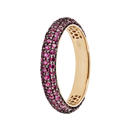 Bague Couleur Rouge in Or rose