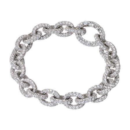 Bracelet Anchor Chain  Blanc in Or gris