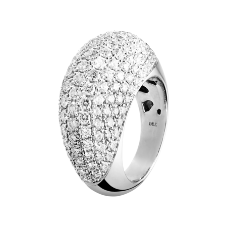 Diamond Snow Bague Ovale in Or gris
