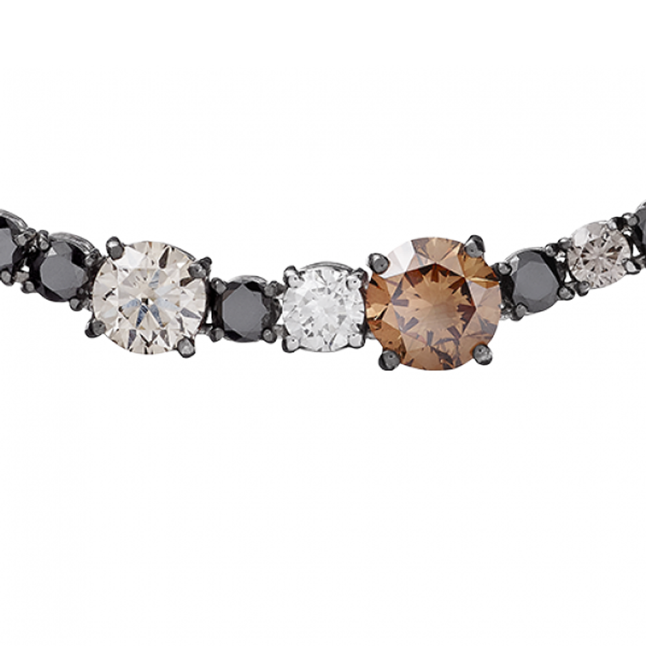 Collier Fancy Coloured Diamonds in Or gris