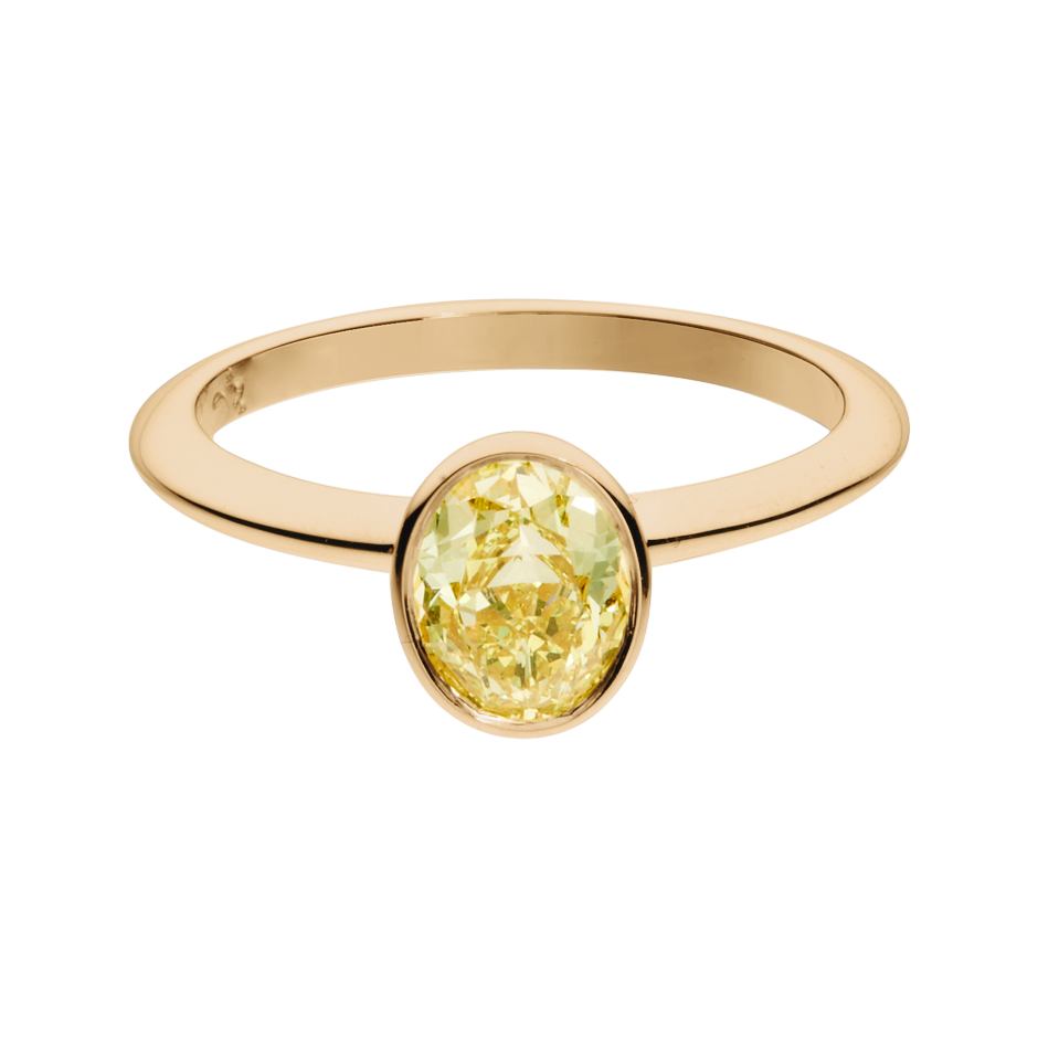 Diamond Ring Fancy Yellow in Rose Gold