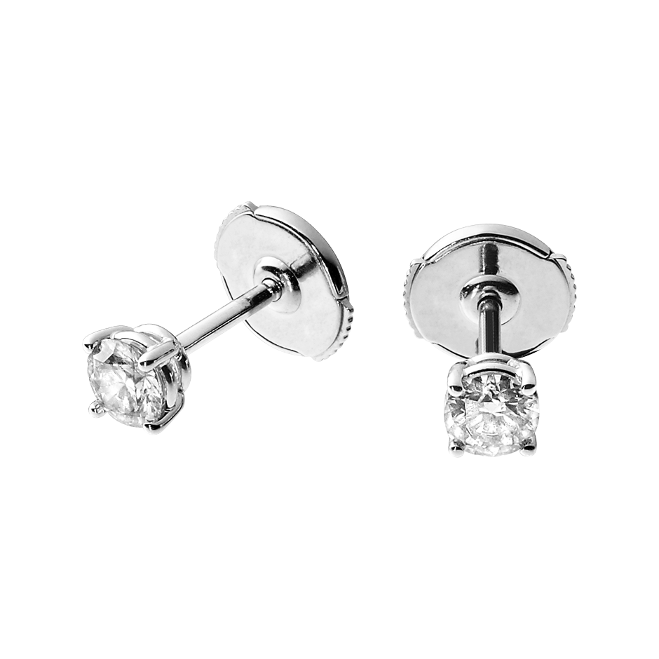 Diamond Stud Earrings 4 Prongs in Platinum