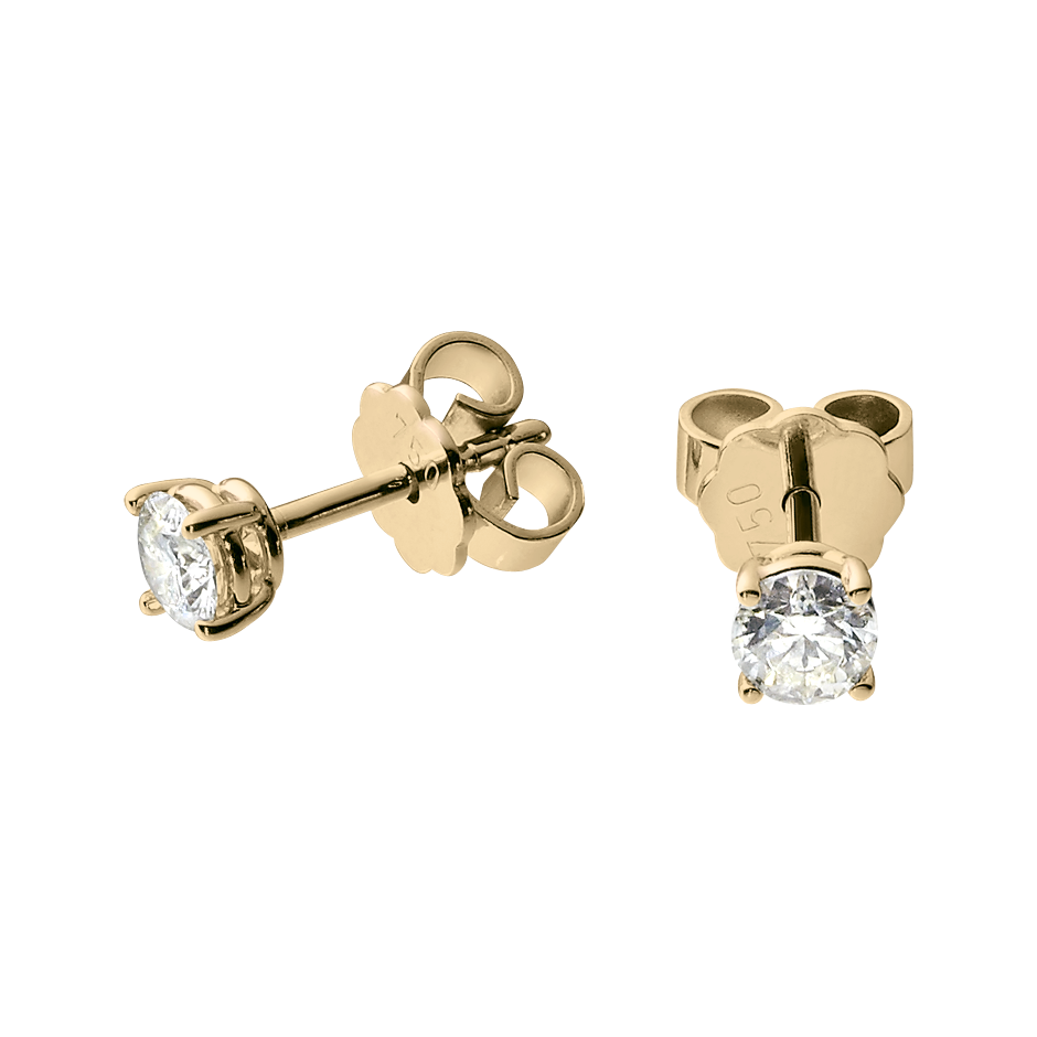 Diamond Stud Earrings 4 Prongs in Rose Gold