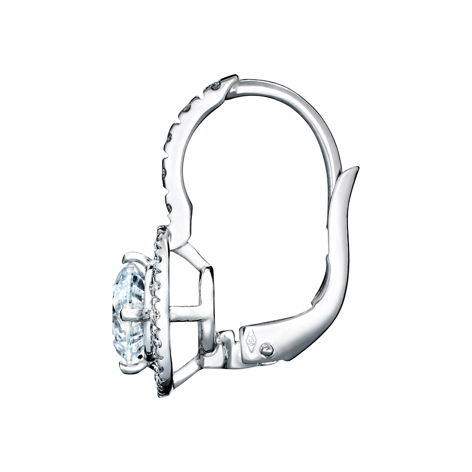 Halo Diamant Ohrringe mit Brillanten in Weißgold