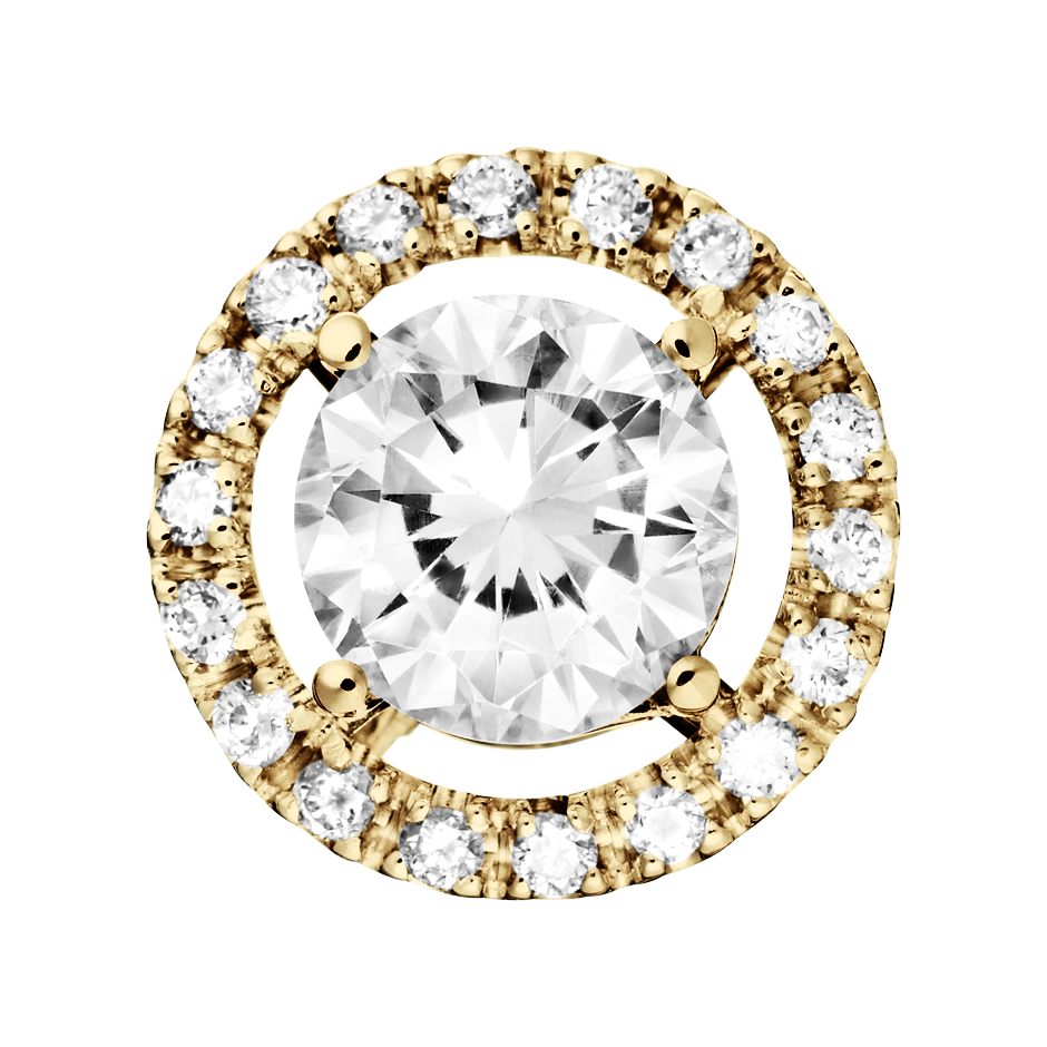 Halo Diamond Pendant with Brilliants in Yellow Gold