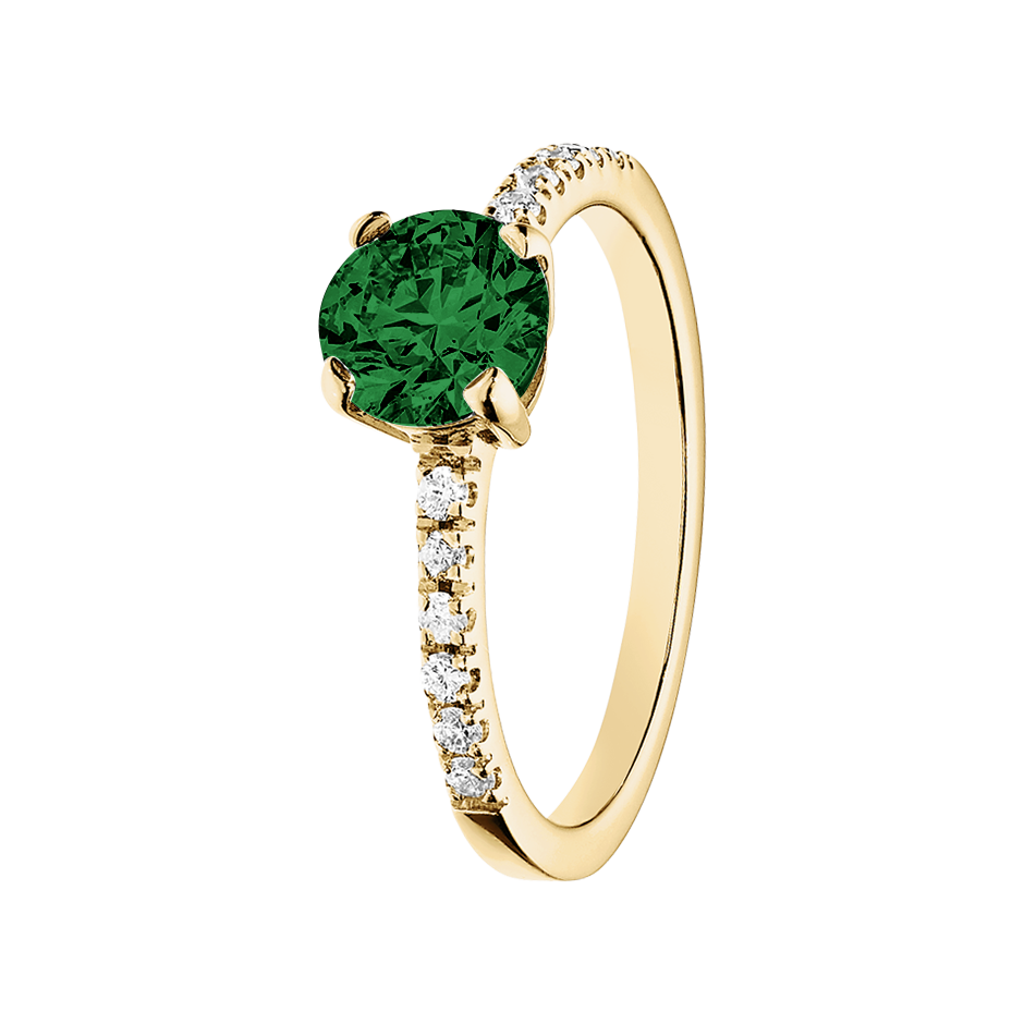 Melbourne Tourmaline green in Yellow Gold