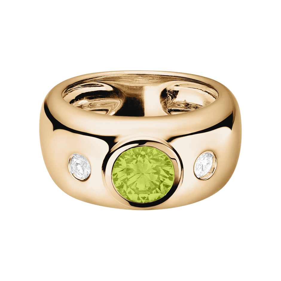 Naples Peridot green in Rose Gold