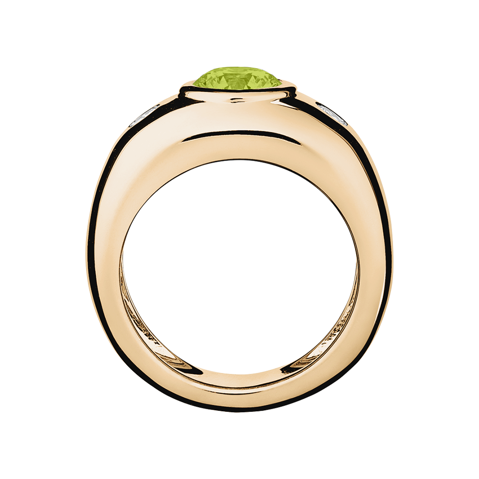 Naples Peridot green in Rose Gold