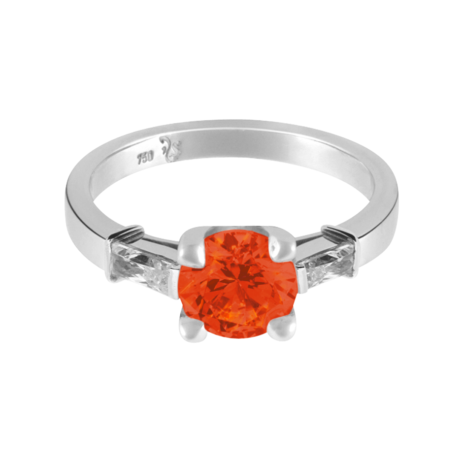 Paris Fire Opal orange in Platinum