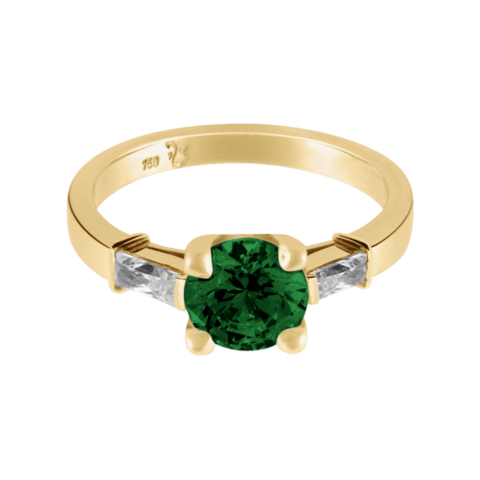 Paris Tourmaline green in Yellow Gold