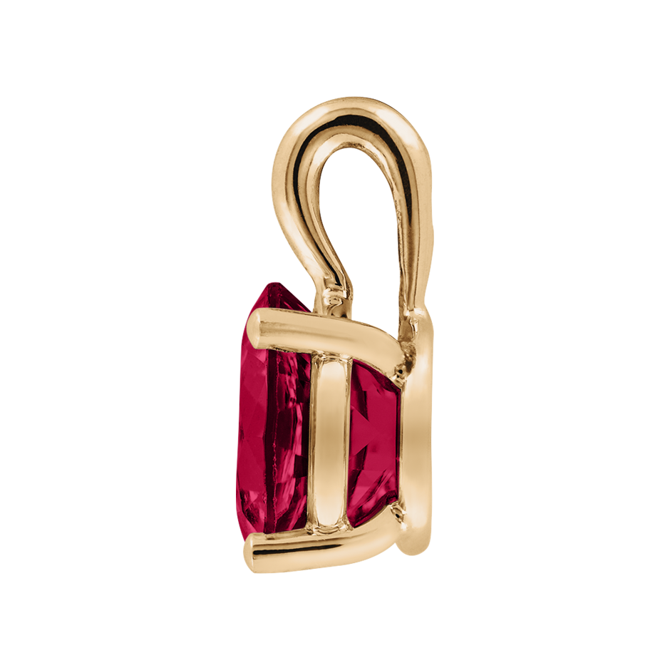 Pendant 4 Prongs Ruby red in Rose Gold