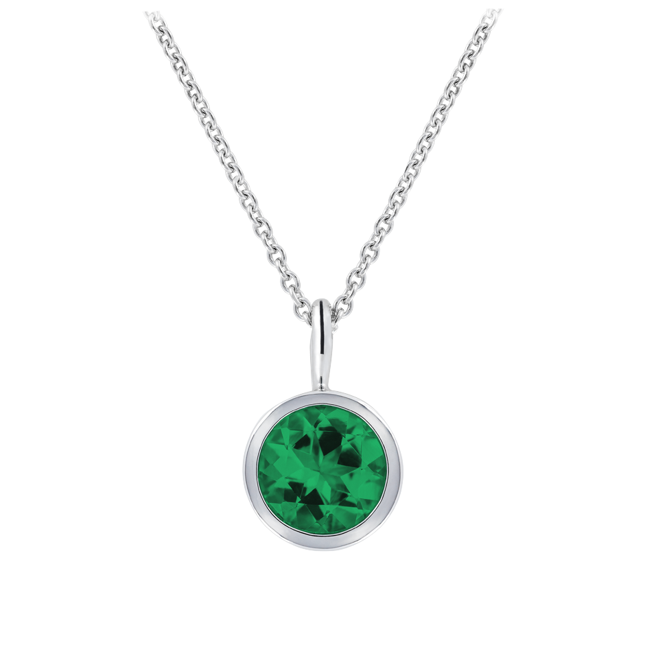Pendant Bezel Emerald green in Platinum