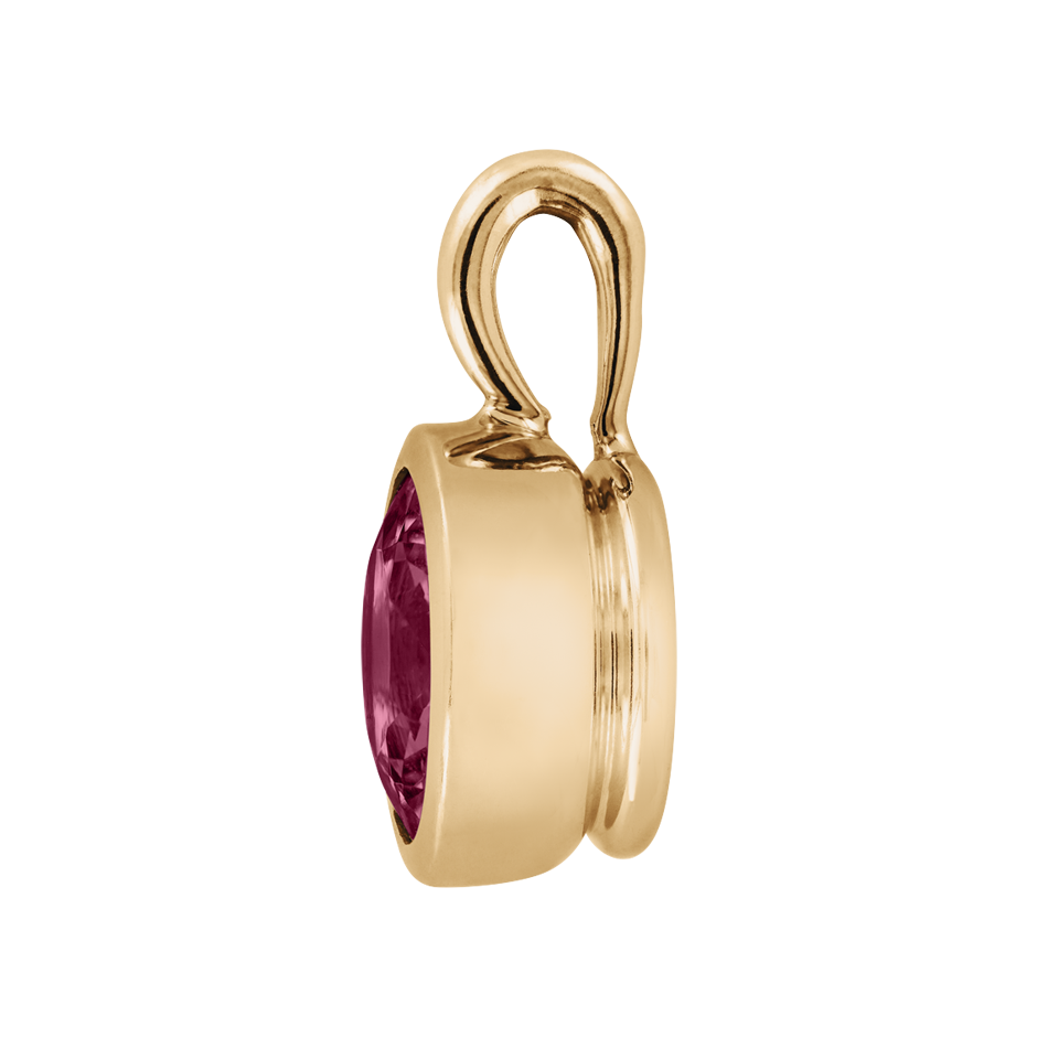 Pendant Bezel Rhodolite red in Rose Gold