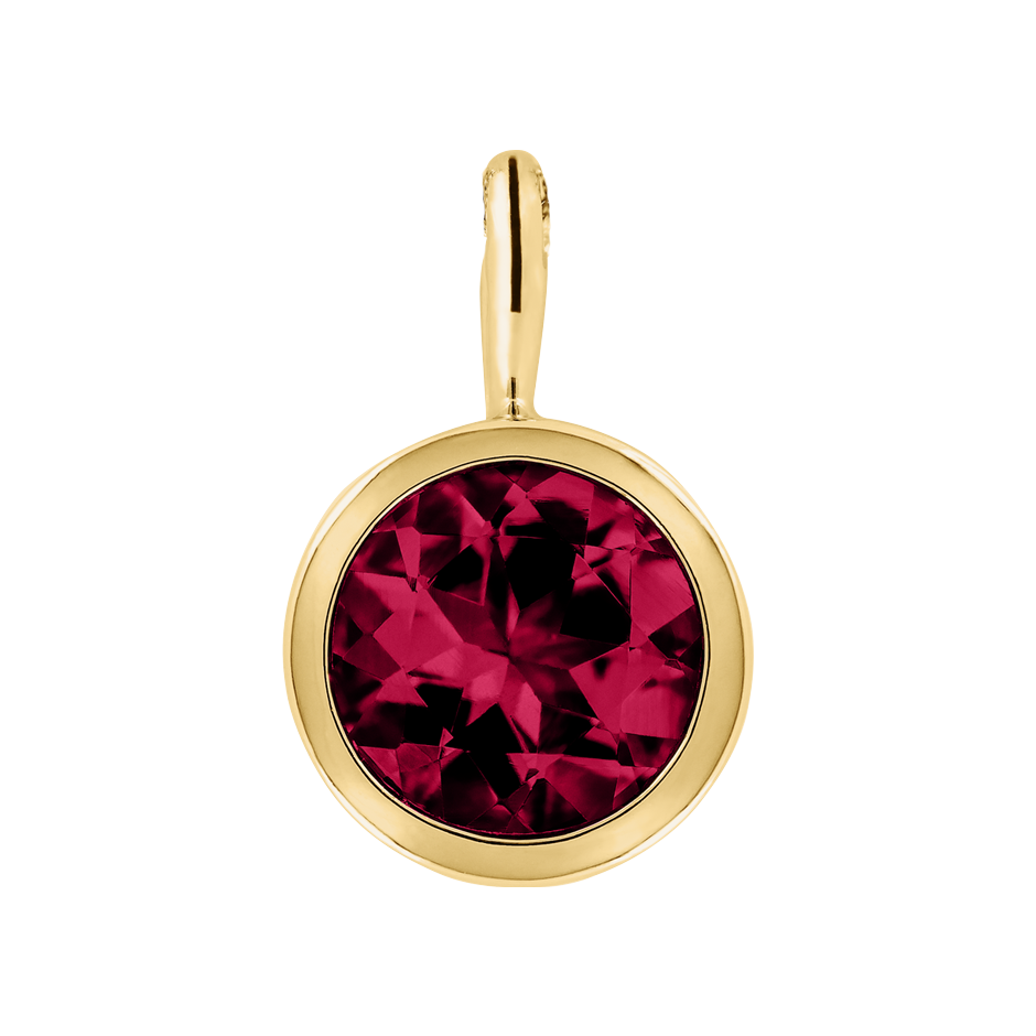 Pendant Bezel Ruby red in Yellow Gold