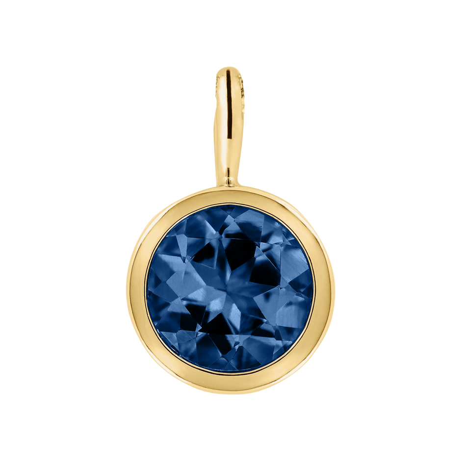 Pendant Bezel Sapphire blue in Yellow Gold