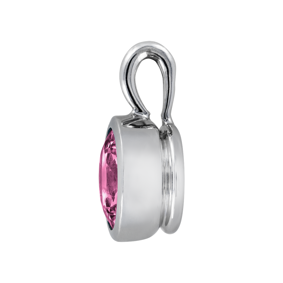 Pendant Bezel Tourmaline pink in Platinum