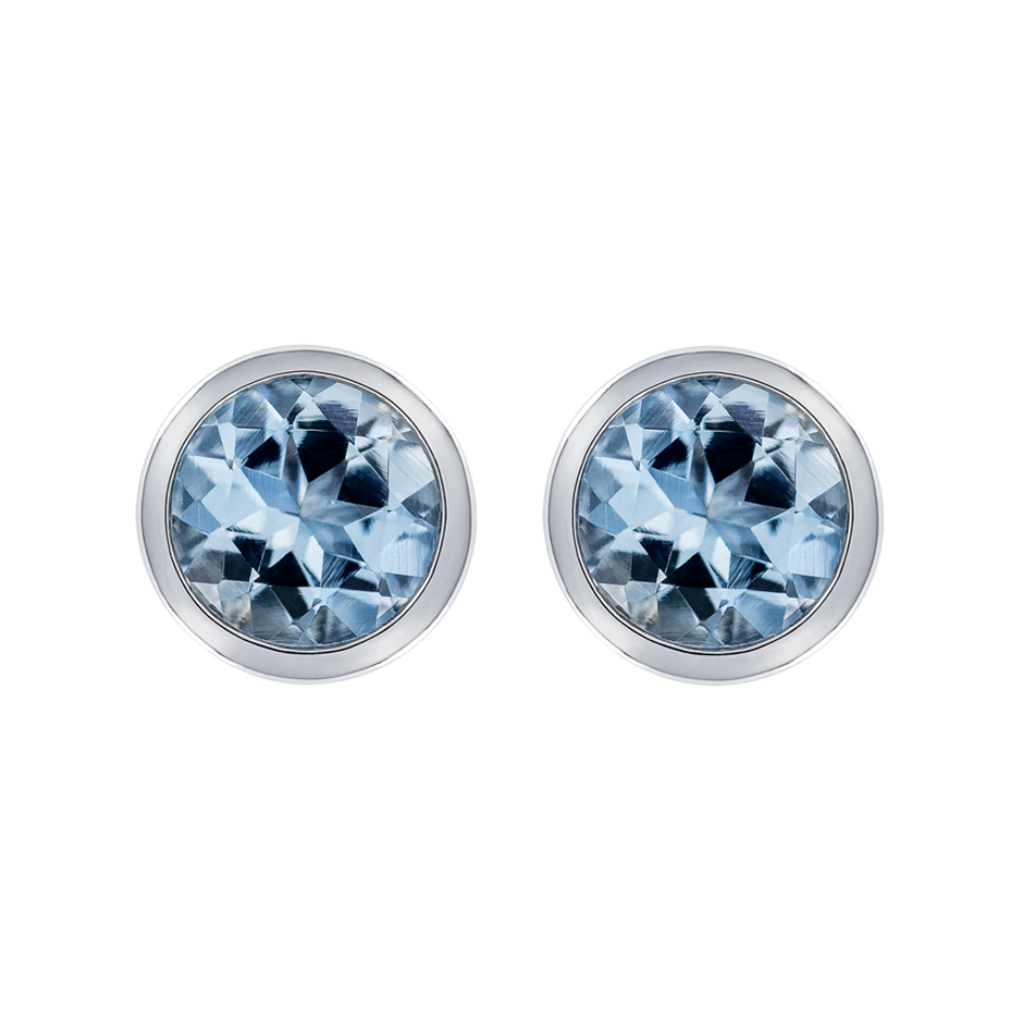 Pure Stud Earrings I in White Gold