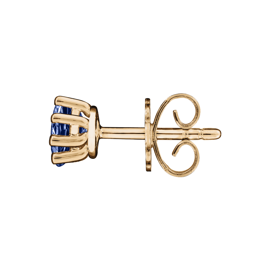 Stud Earrings 6 Prongs Tanzanite blue in Rose Gold