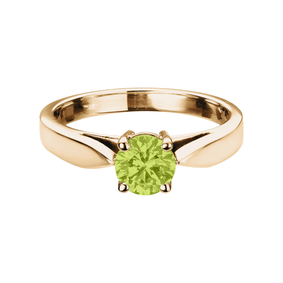 Vancouver Peridot green in Rose Gold