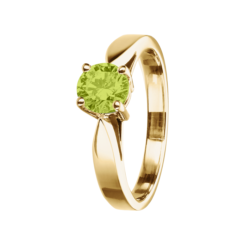 Vancouver Peridot green in Yellow Gold