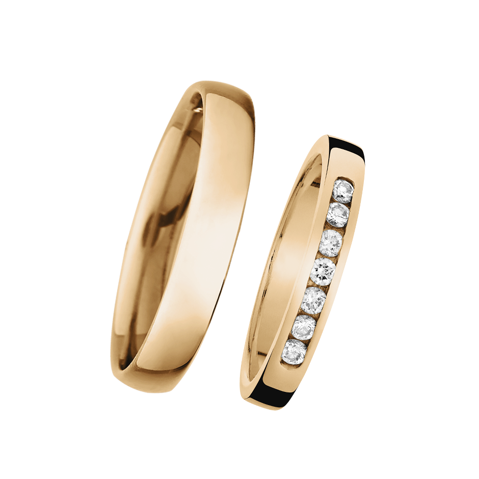 Wedding Rings with Eternity Ring Tallinn in Rose Gold